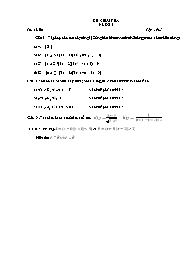 Đề kiểm tra 20 Toán 10